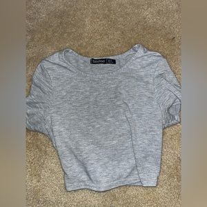 Basic grey tee crop